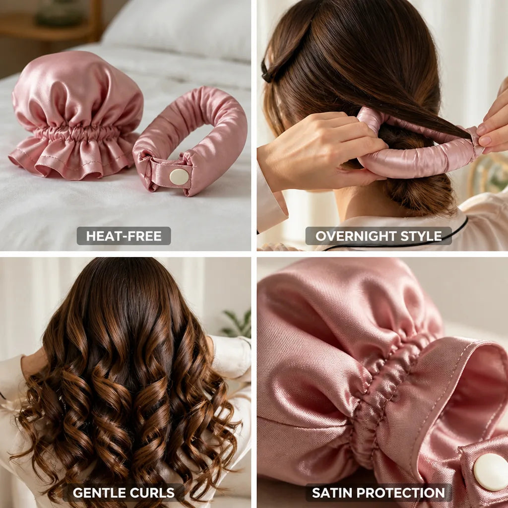 Hair Rollers Heat-Free Satin Overnight