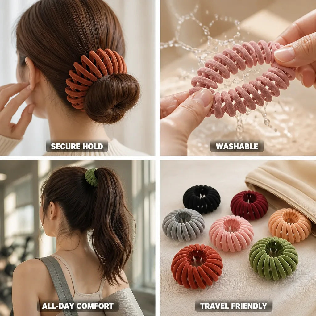 Hair Scrunchie Set Secure Hold 7-Pack Multi-Color