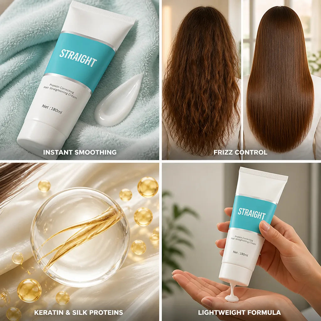 Hair Smoothing Cream Keratin & Silk Heat-Free Lightweight
