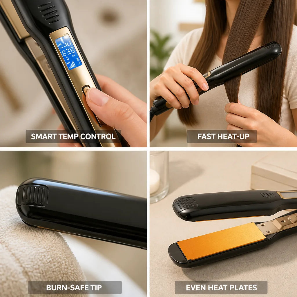 Hair Straightener Adjustable Temp 30s Rapid Heat