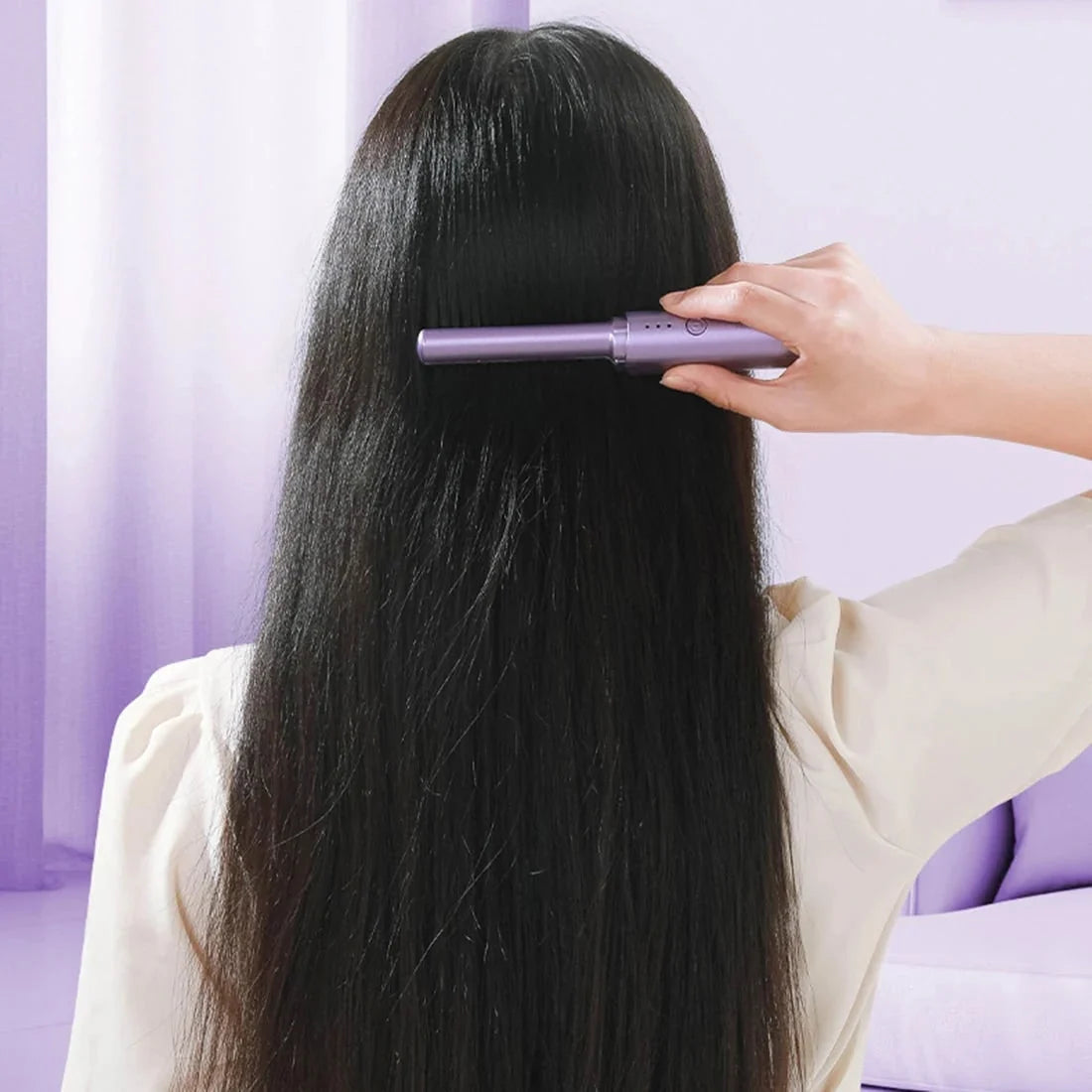Hair Straightener Brush Cordless Ceramic Protective Cap