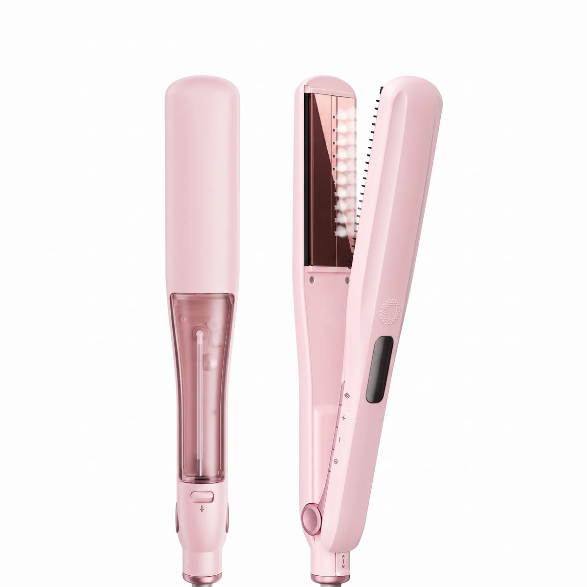 Hair Straightener Steam-Infused Titanium Plates & Detachable Comb