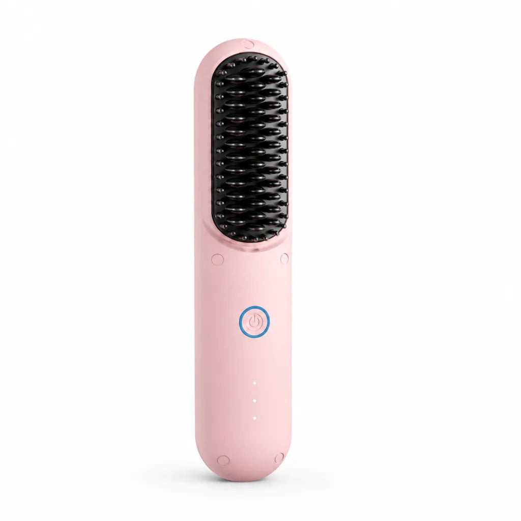 Hair Straightening Brush Patented Sandwich Bristles Ceramic Coating