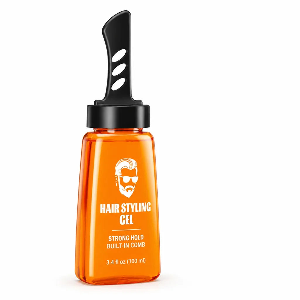 Hair Styling Gel Strong Hold Built-In Comb
