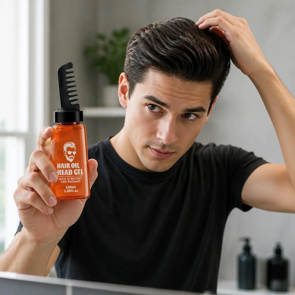 Hair Styling Gel Strong Hold Built-In Comb