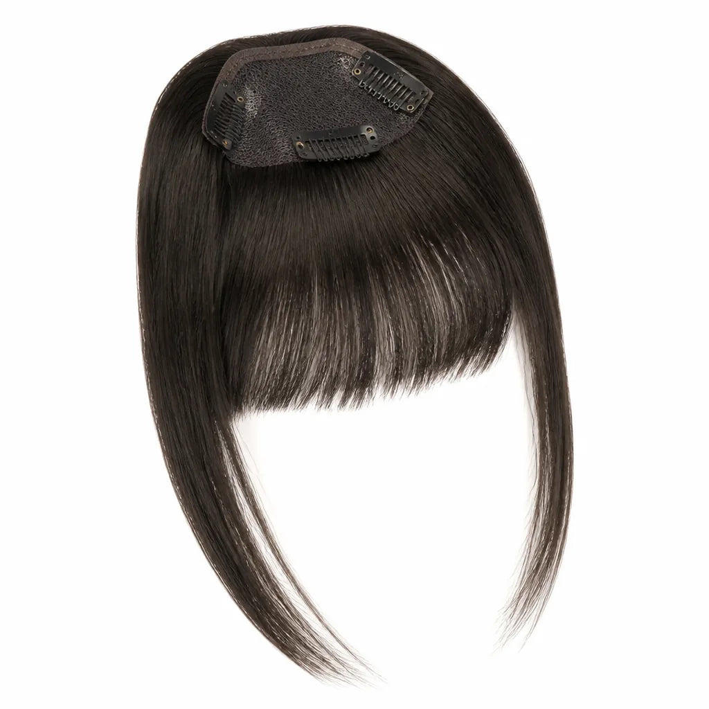 Hair Topper 100% Human Hair Clip-On Seamless Bangs
