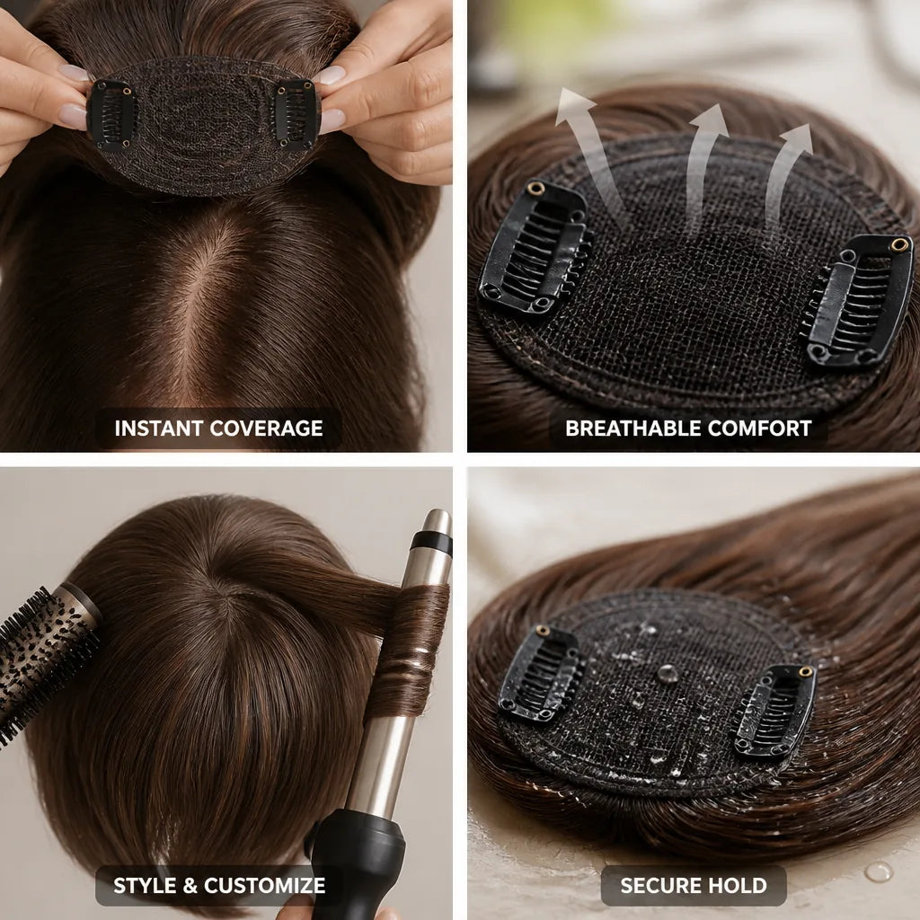 Hair Topper Clip Natural-Looking Secure Clips