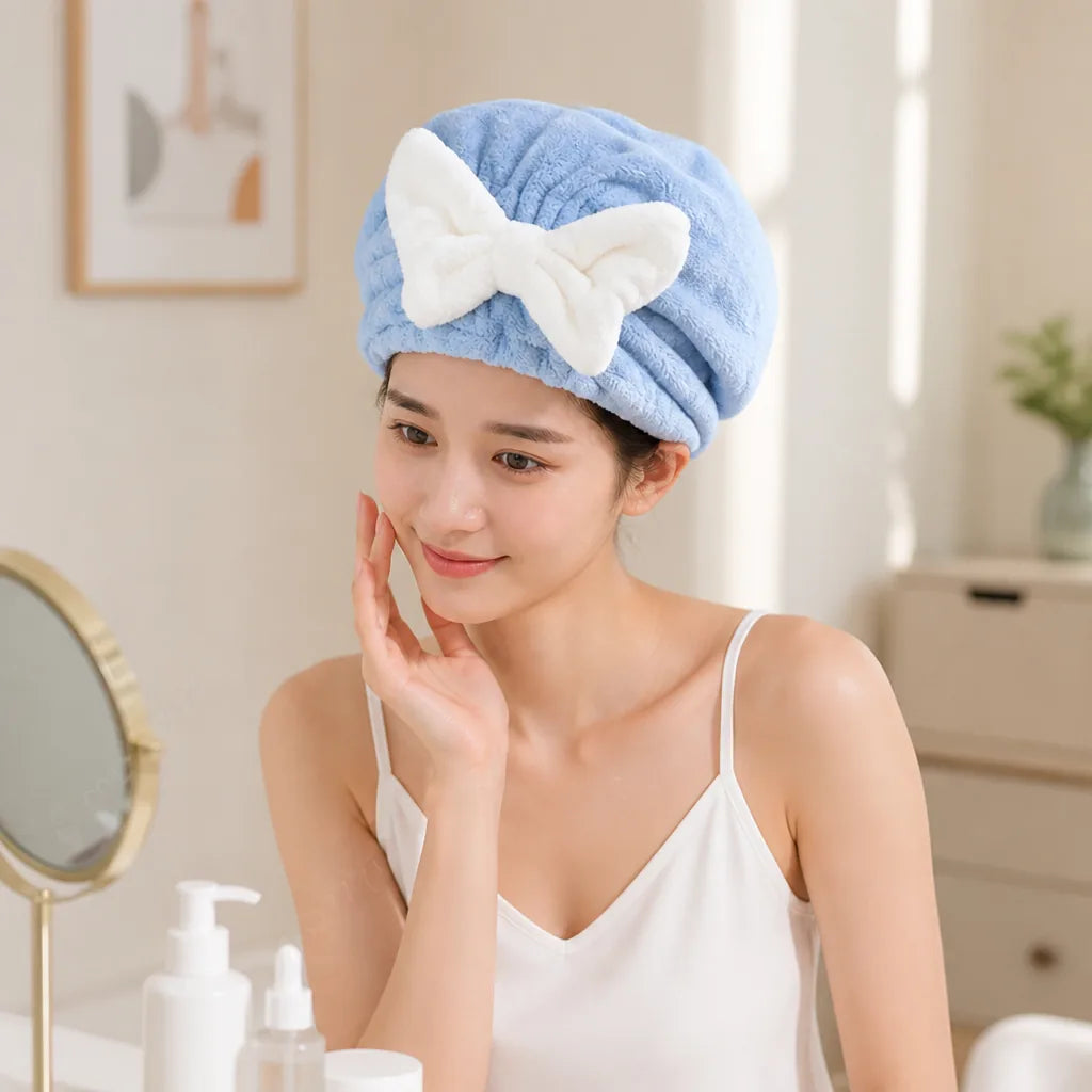Hair Towel Cap Quick-Dry & Super-Absorbent Microfiber