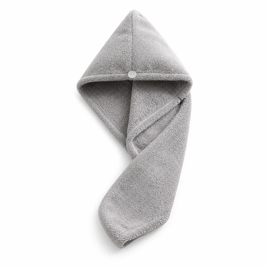 Hair Towel Quick-Dry Coral Velvet Button Lock Wrap