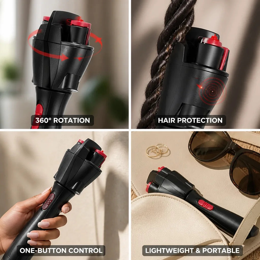 Hair Twisting Tool 360° Rotating Clip & Sensor Protection