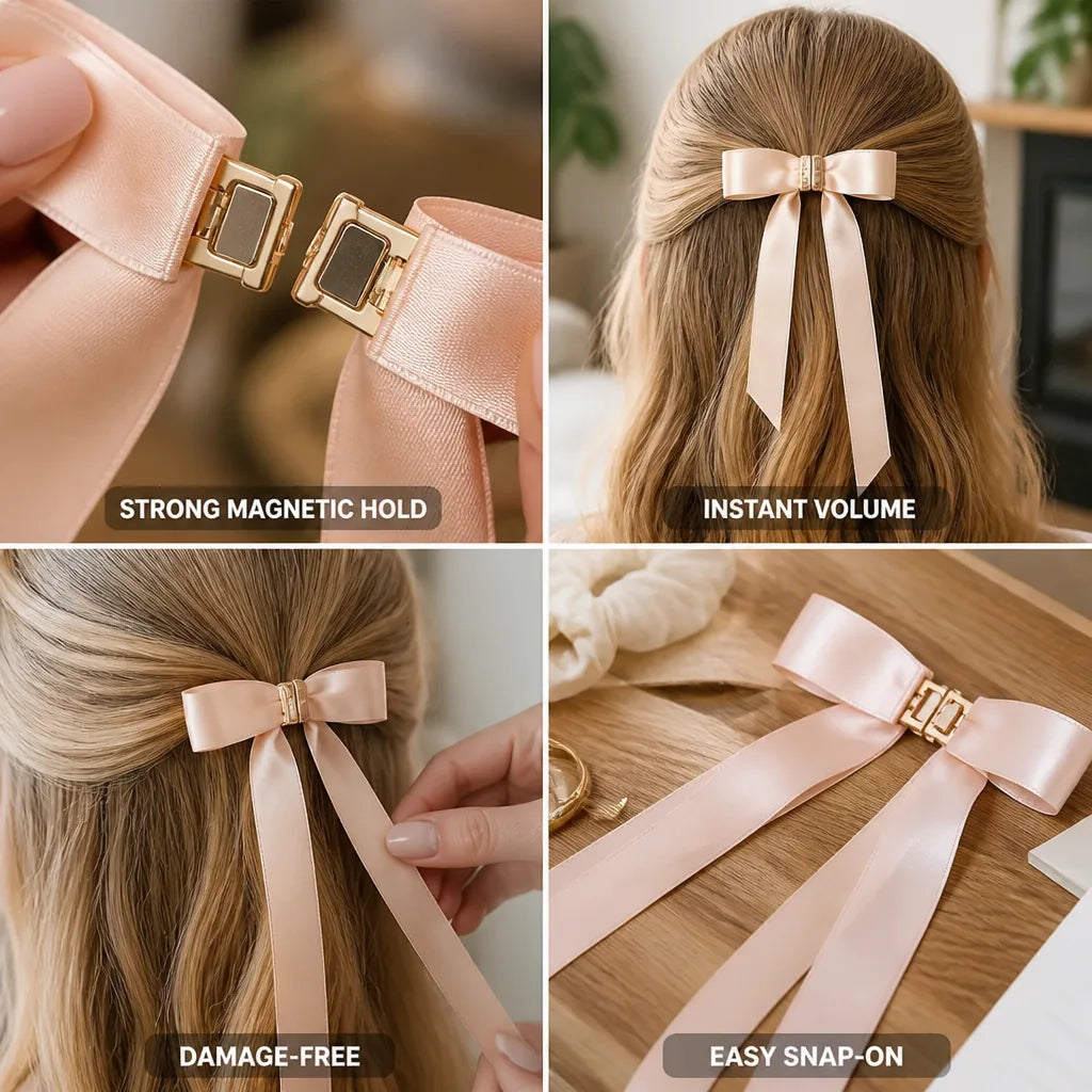 Hair Volume Clip Magnetic Snap-On Damage-Free Set of 2