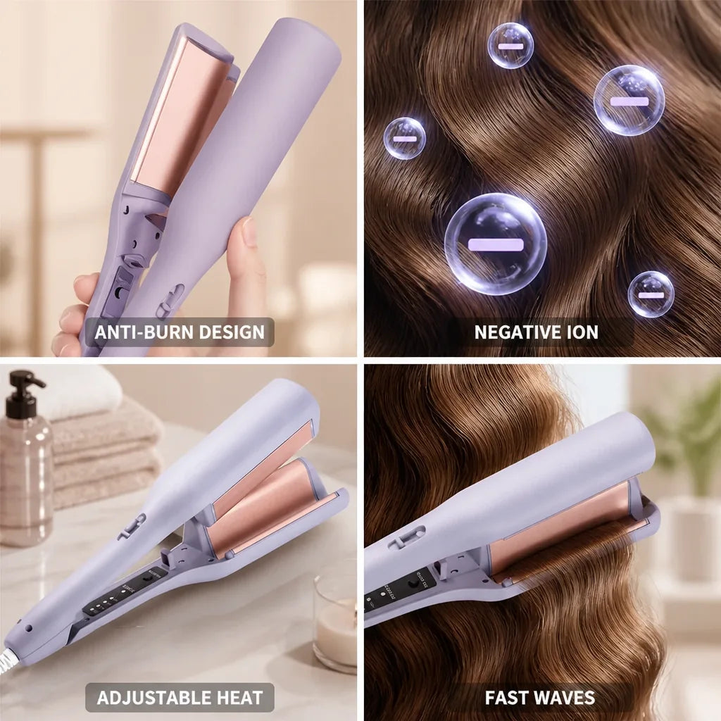 Hair Waver Anti-Burn Design & Negative Ion