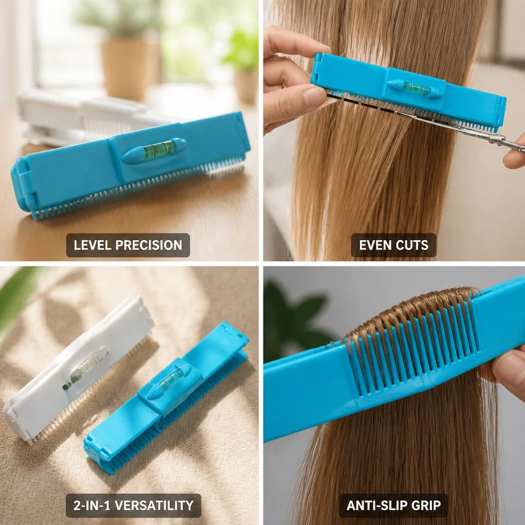 Haircut Leveling Clips Rotating Level & Anti-Slip Teeth 2-Pack