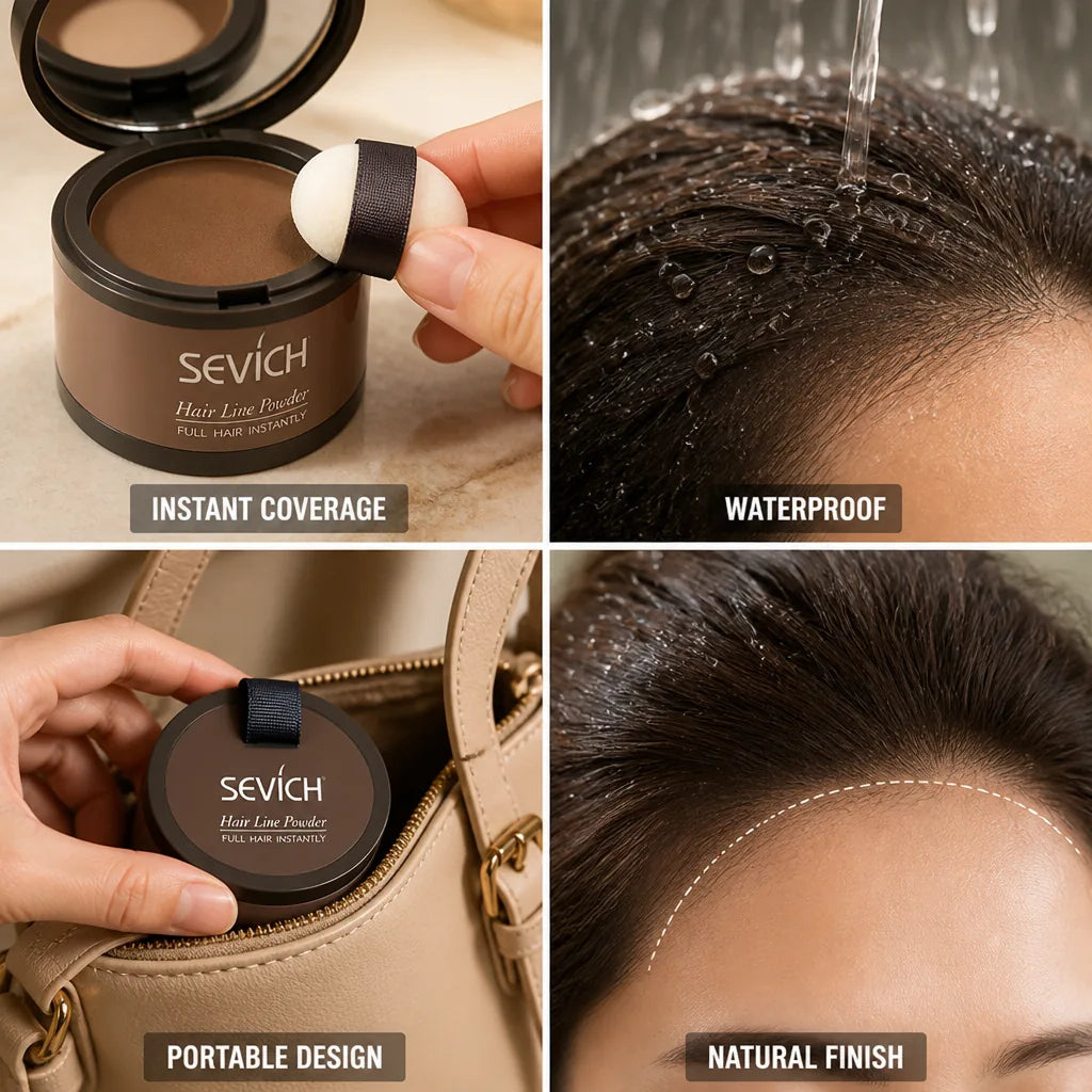 Hairline Concealer Powder Waterproof Sweatproof Compact Mirror & Puff