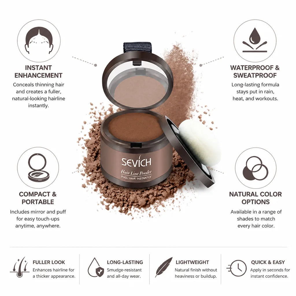 Hairline Concealer Powder Waterproof Sweatproof Compact Mirror & Puff