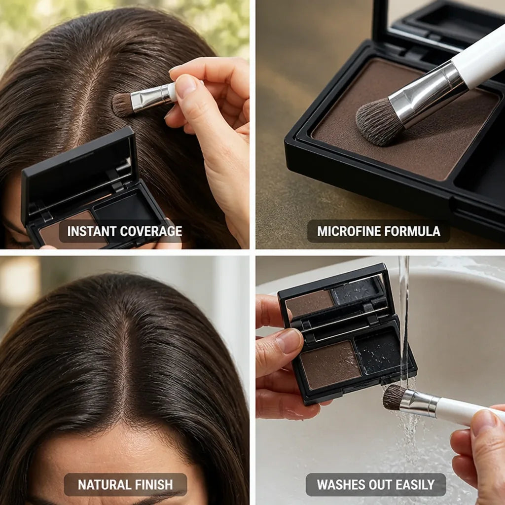 Hairline Touch-Up Powder Microfine Formula & Precision Brush