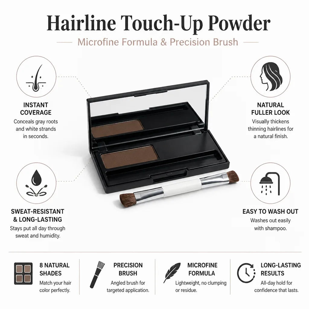 Hairline Touch-Up Powder Microfine Formula & Precision Brush