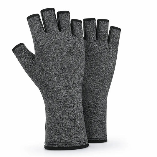 Hand Compression Gloves Bamboo Open Fingertips Set of Two