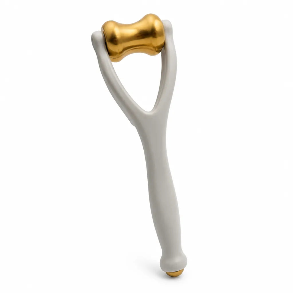 Hand & Finger Massager Wood Handle Brass Rollers 2-Pack