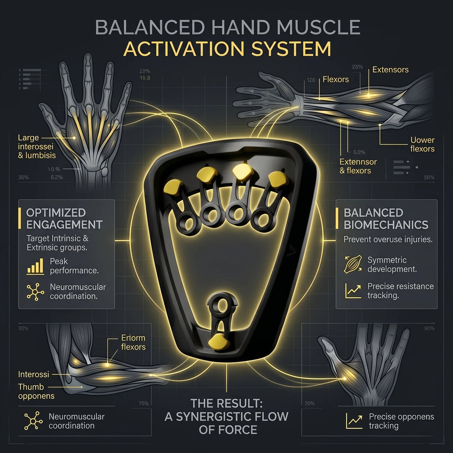 Hand & Finger Trainer Adjustable Resistance Ergonomic Grip