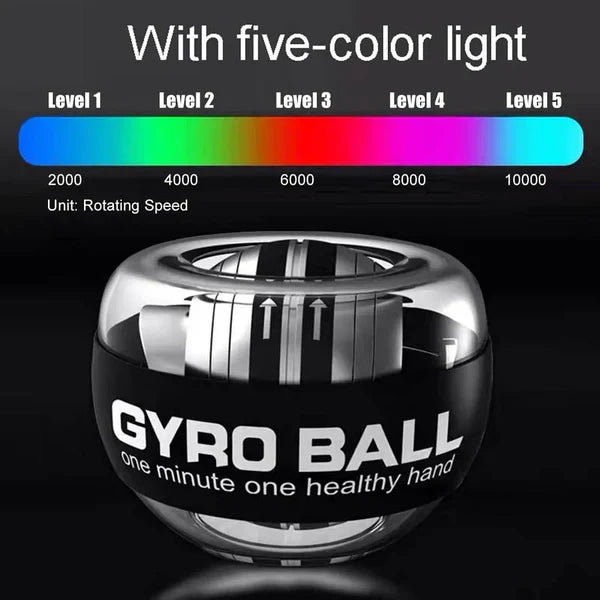 Hand Grip Trainer Ball Gyroscopic Resistance Portable LED