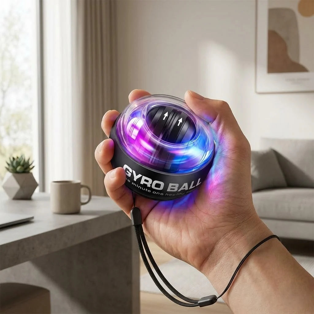 Hand Grip Trainer Ball Gyroscopic Resistance Portable LED