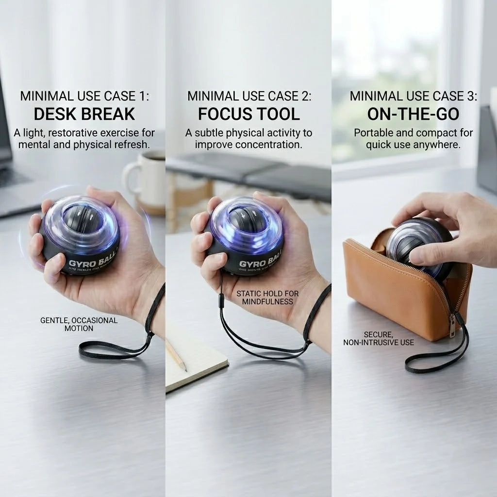 Hand Grip Trainer Ball Gyroscopic Resistance Portable LED