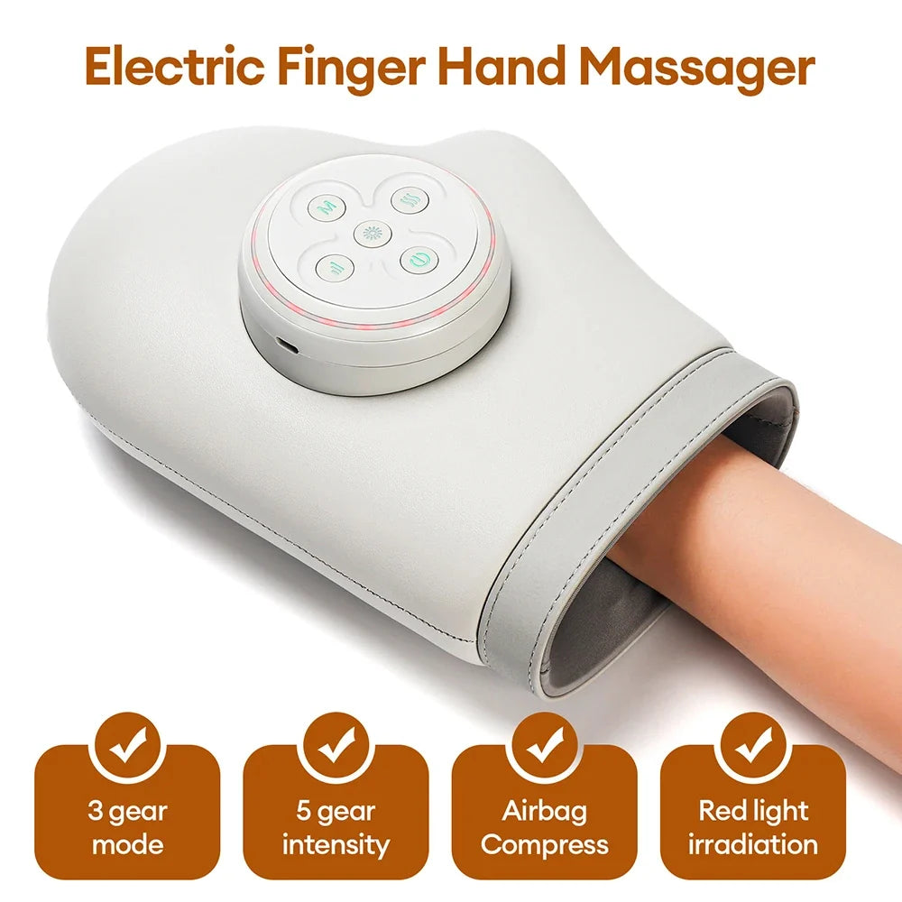 Hand Massager Cordless Rechargeable Air Compression & Heat