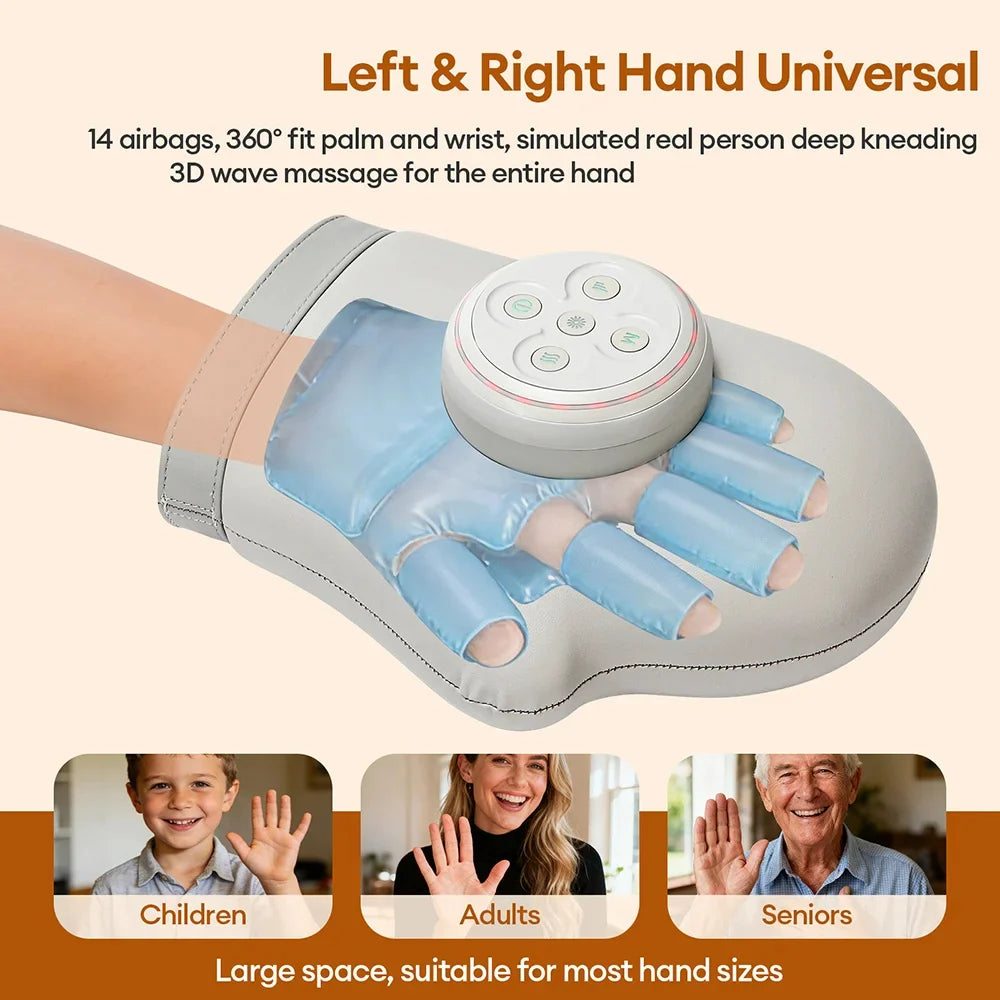 Hand Massager Cordless Rechargeable Air Compression & Heat