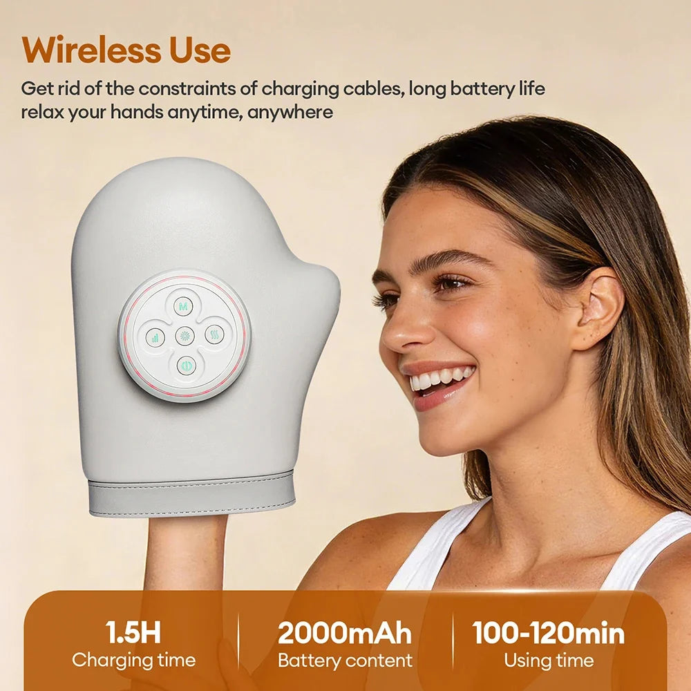 Hand Massager Cordless Rechargeable Air Compression & Heat
