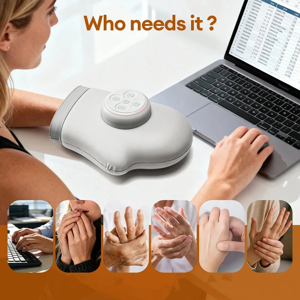 Hand Massager Cordless Rechargeable Air Compression & Heat