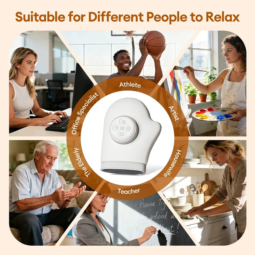 Hand Massager Cordless Rechargeable Air Compression & Heat