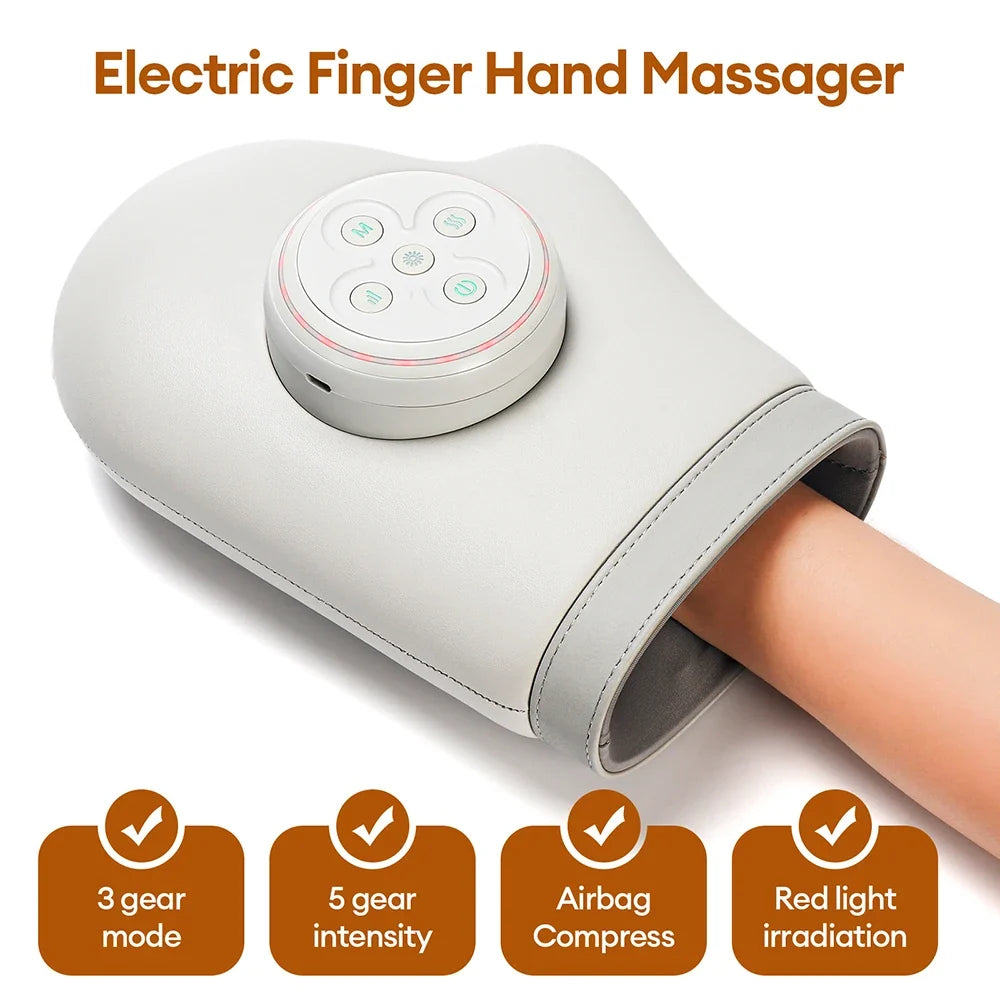 Hand Massager Cordless Rechargeable Air Compression & Heat