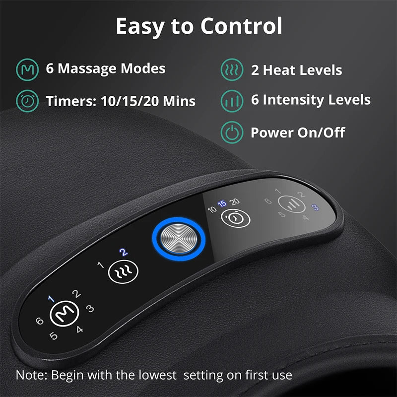 Hand Massager Cordless Rechargeable Air Compression & Heat