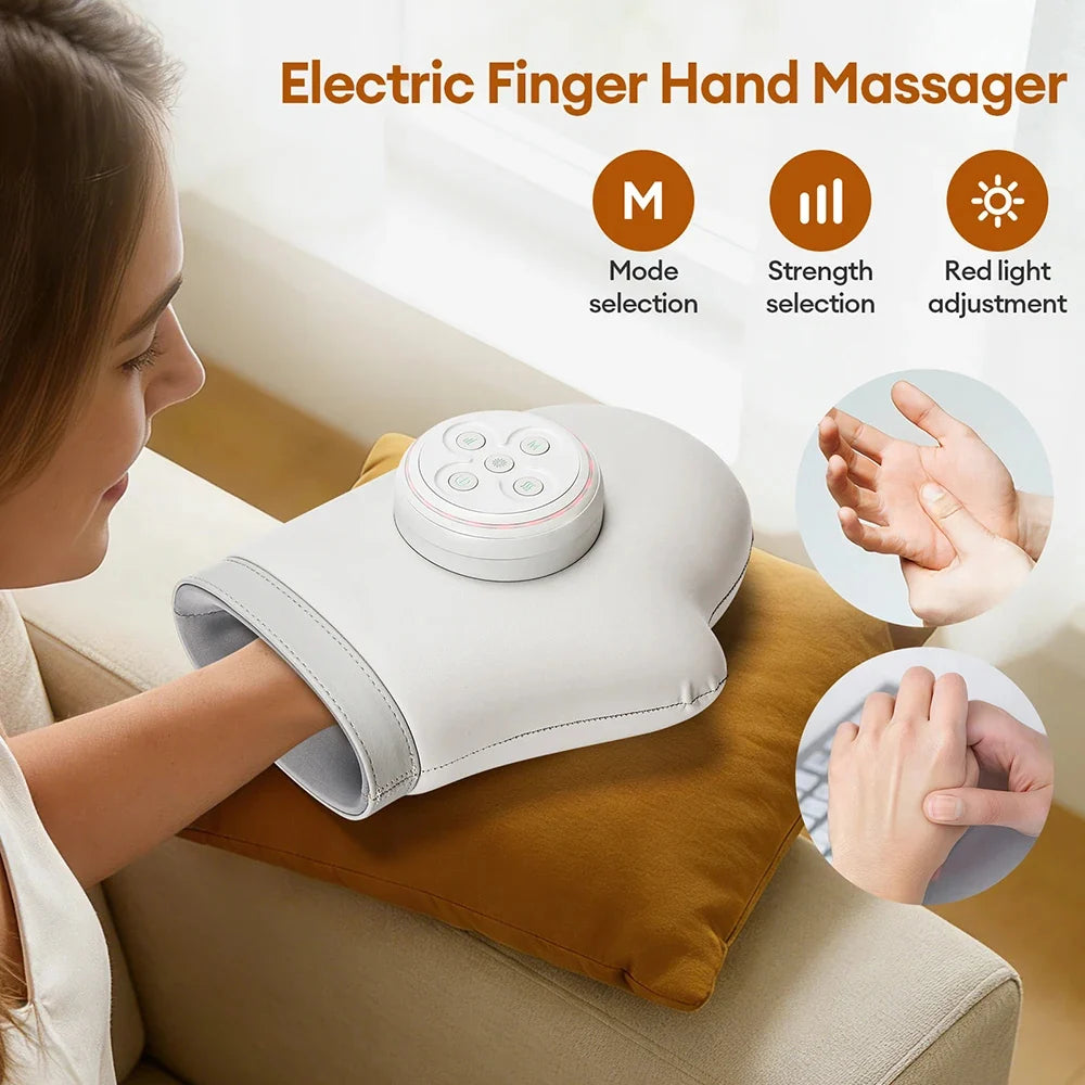 Hand Massager Cordless Rechargeable Air Compression & Heat