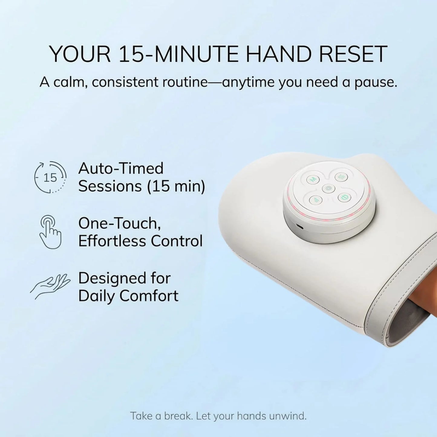 Hand Massager Glove Cordless Compression Therapy 5 Intensities