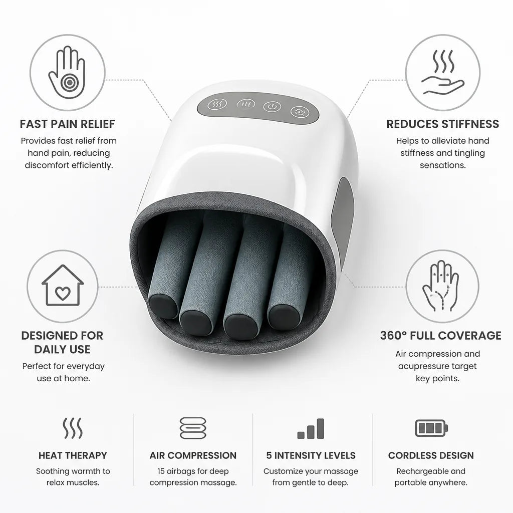 Hand Massager Portable Electric Pain & Stiffness Relief