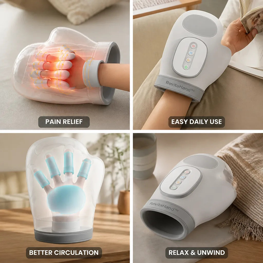 Hand Massager with Heat, Compression & Vibration for Daily Pain Relief