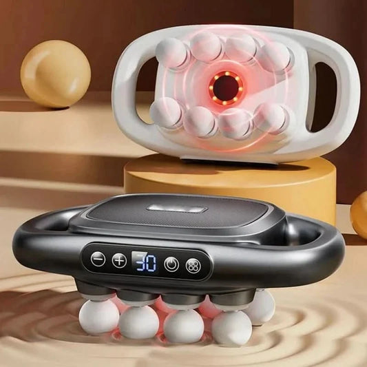 Handheld Body Massager 8 Nodes Dual Handle Red Light