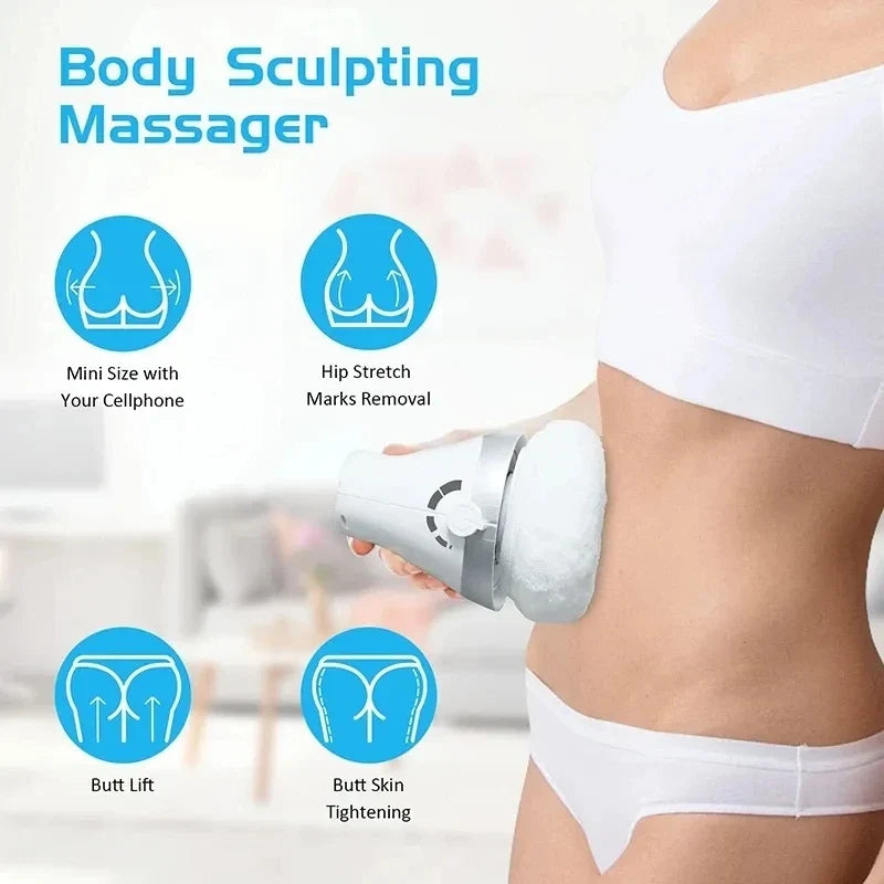 Handheld Body Massager Padded Rolling Head Washable Cover