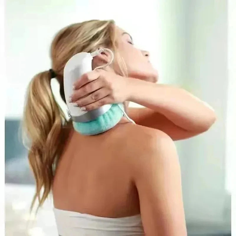Handheld Body Massager Padded Rolling Head Washable Cover