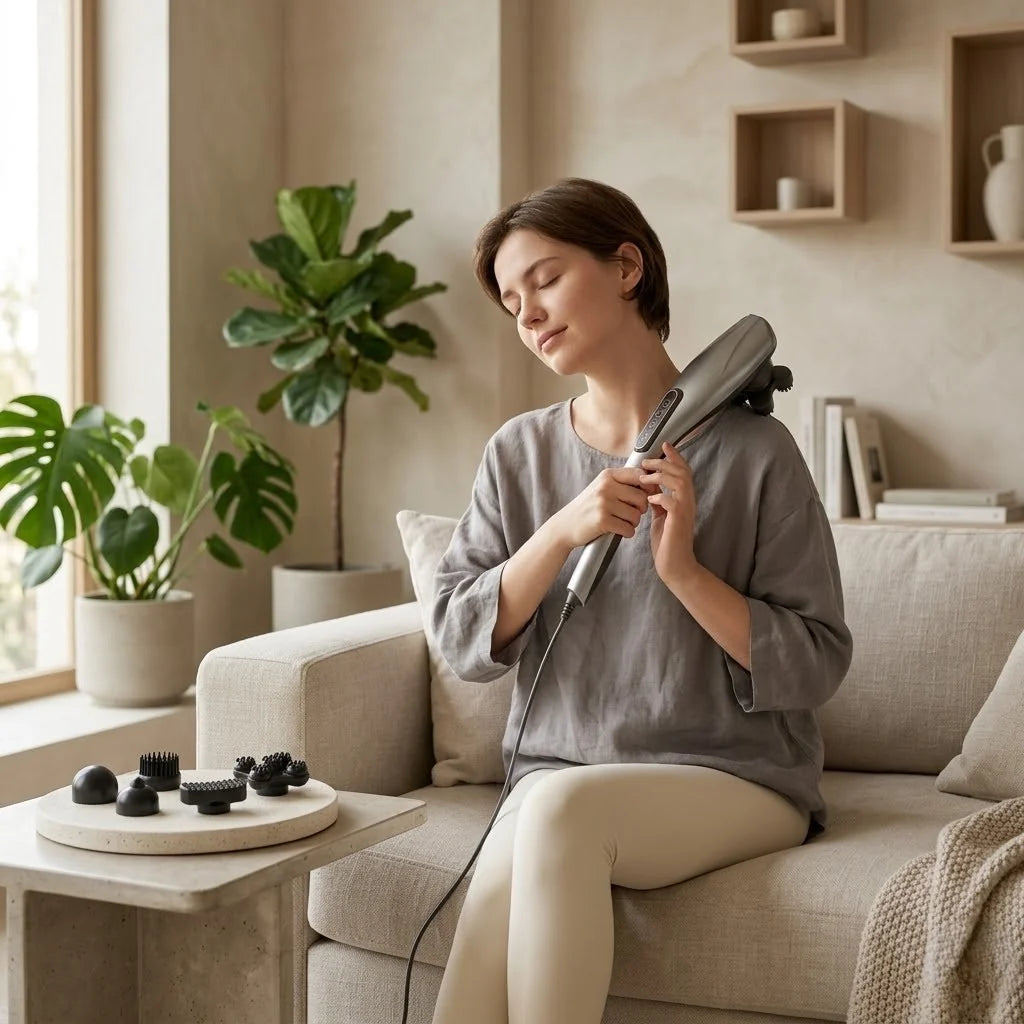 Handheld Electric Muscle Massager Cordless Multiple Attachments