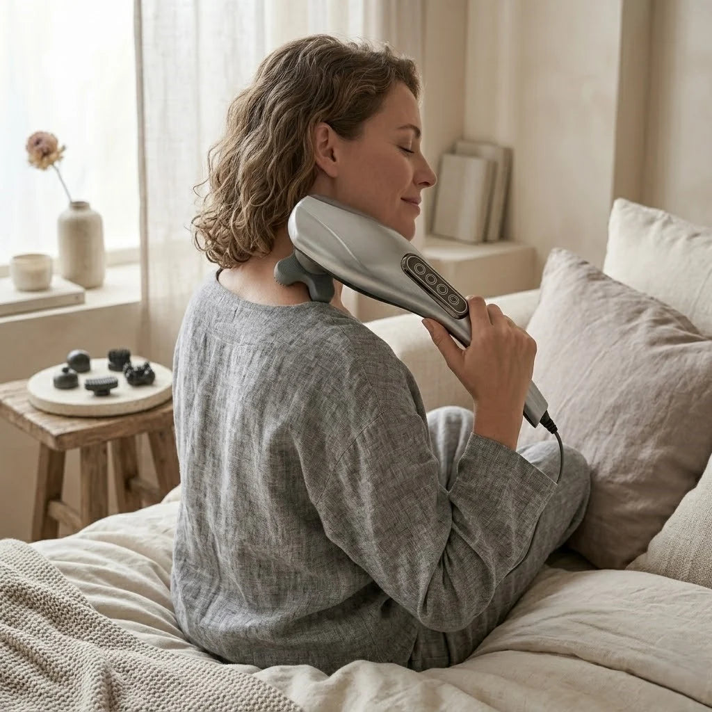 Handheld Electric Muscle Massager Cordless Multiple Attachments