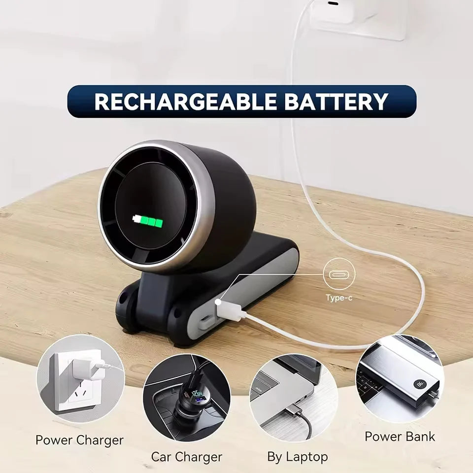 Handheld Fan Foldable Digital Display USB-C Rechargeable