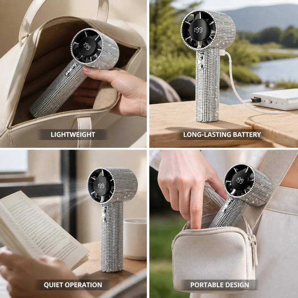 Handheld Fan USB Rechargeable Quiet Motor