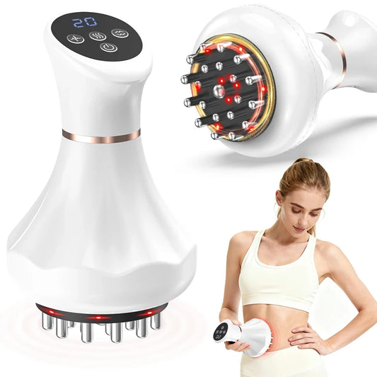 Handheld Lymphatic Drainage Massager Rechargeable Heat & Vibration