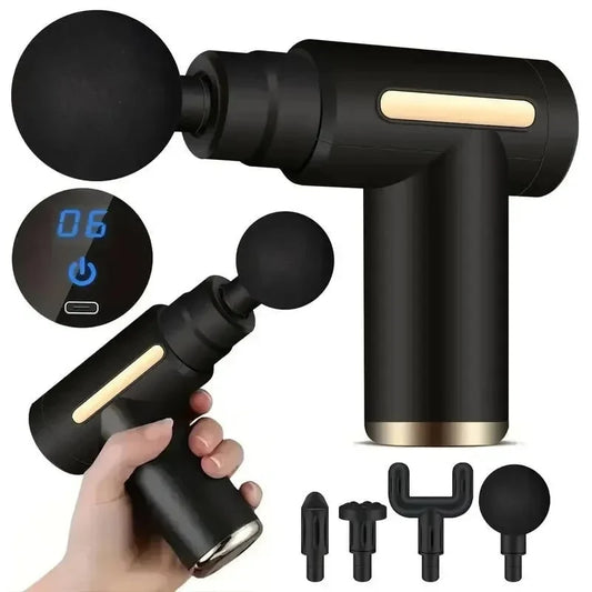 Handheld Massage Gun T-Handle Four Interchangeable Heads