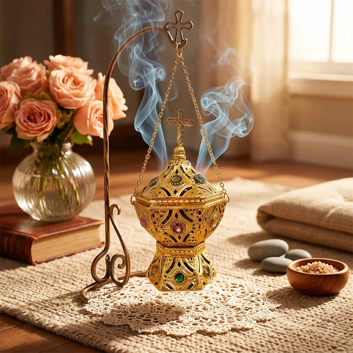 Hanging Incense Burner Clean Burning Ash Catcher