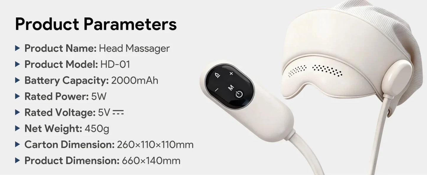 Head & Eye Massager Air Compression & Heat Cordless