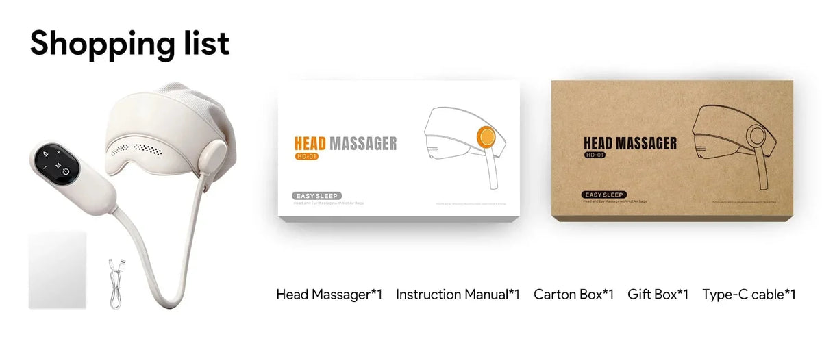 Head & Eye Massager Air Compression & Heat Cordless
